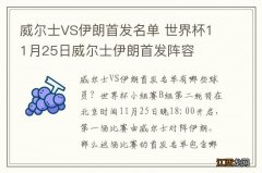 威尔士VS伊朗首发名单 世界杯11月25日威尔士伊朗首发阵容