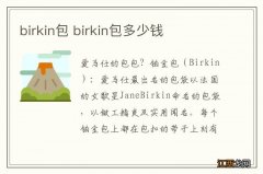 birkin包 birkin包多少钱