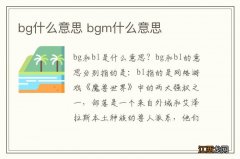 bg什么意思 bgm什么意思