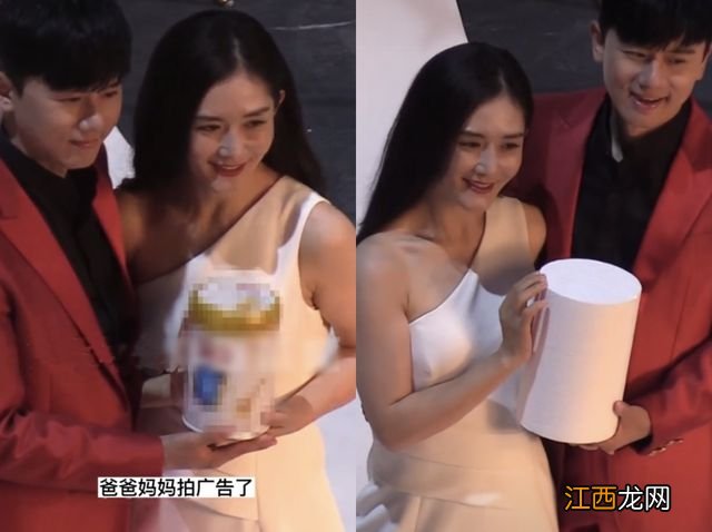 张杰谢娜合体拍广告，亲密搂腰超恩爱，三个女儿一同现身探班