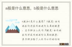 a股是什么意思，b股是什么意思