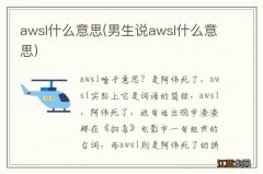 男生说awsl什么意思 awsl什么意思