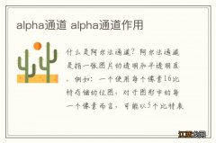 alpha通道 alpha通道作用