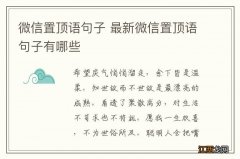 微信置顶语句子 最新微信置顶语句子有哪些