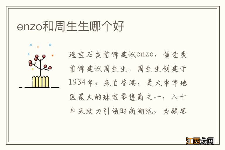 enzo和周生生哪个好