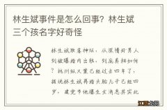 林生斌事件是怎么回事？林生斌三个孩名字好奇怪