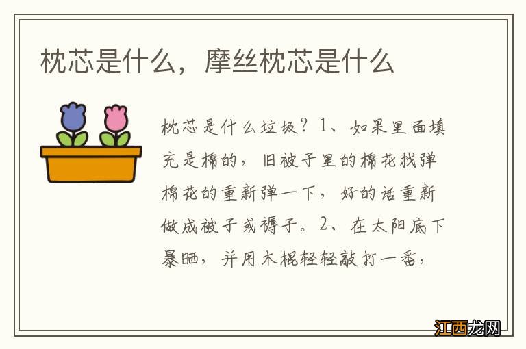 枕芯是什么，摩丝枕芯是什么