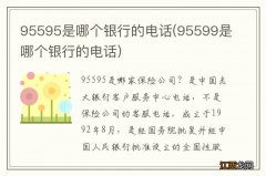 95599是哪个银行的电话 95595是哪个银行的电话