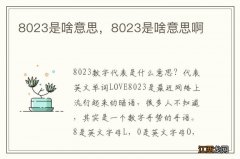 8023是啥意思，8023是啥意思啊