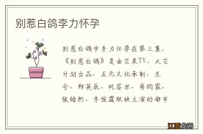 别惹白鸽李力怀孕