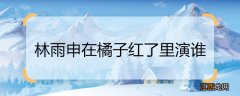 林雨申在橘子红了里演谁 林雨申在橘子红了里的角色