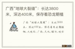 广西“地球大裂缝”：长达3800米，深达400米，保存着恐龙期植物