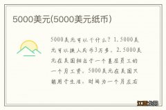 5000美元纸币 5000美元