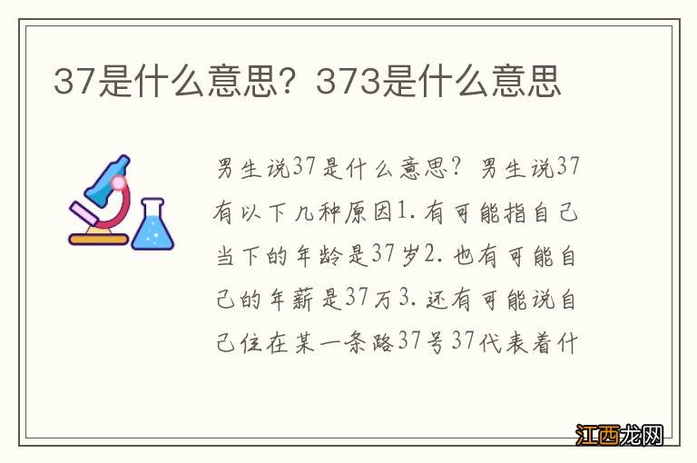 37是什么意思？373是什么意思