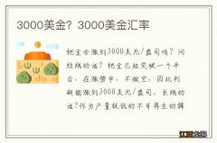 3000美金？3000美金汇率