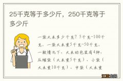 25千克等于多少斤，250千克等于多少斤