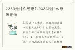 2333是什么意思？2333是什么意思爱情