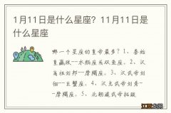 1月11日是什么星座？11月11日是什么星座