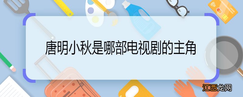 唐明小秋是哪部电视剧的主角 唐明小秋是哪部电视剧里的角色