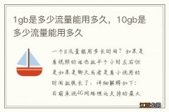 1gb是多少流量能用多久，10gb是多少流量能用多久