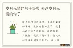 岁月无情的句子经典 表达岁月无情的句子