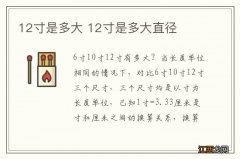 12寸是多大 12寸是多大直径