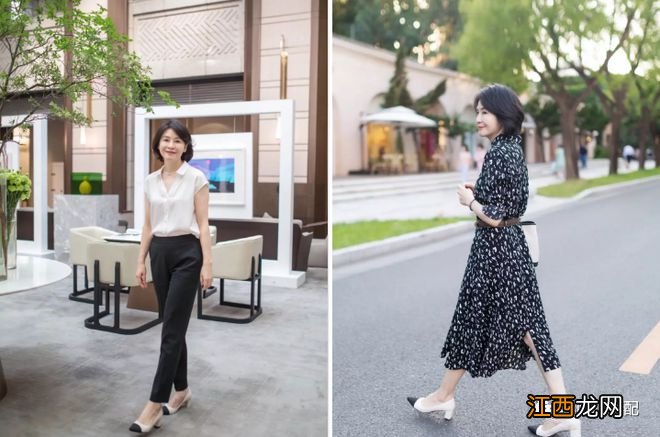 女人上了年纪后，鞋跟穿“粗”更气质，看这些50+妈妈就知道了
