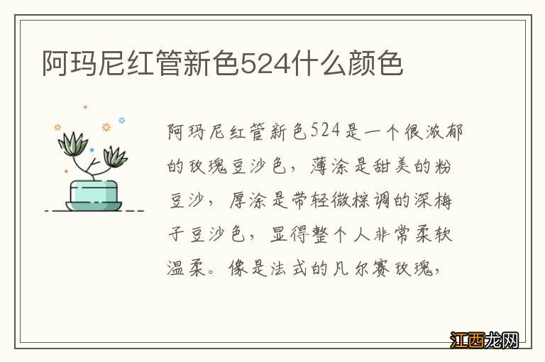 阿玛尼红管新色524什么颜色
