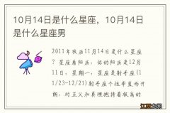 10月14日是什么星座，10月14日是什么星座男