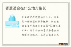 香蕉适合在什么地方生长