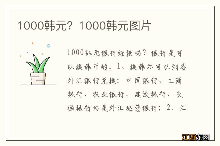 1000韩元？1000韩元图片