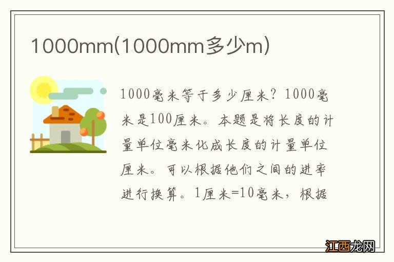 1000mm多少m 1000mm