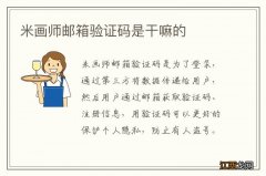 米画师邮箱验证码是干嘛的