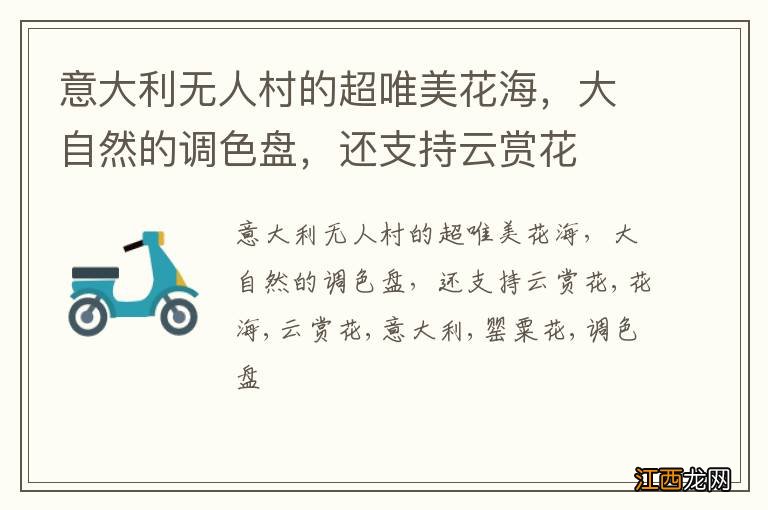 意大利无人村的超唯美花海，大自然的调色盘，还支持云赏花