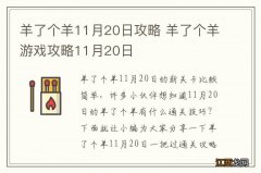 羊了个羊11月20日攻略 羊了个羊游戏攻略11月20日