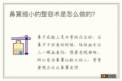 鼻翼缩小的整容术是怎么做的？