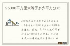 25000平方厘米等于多少平方分米