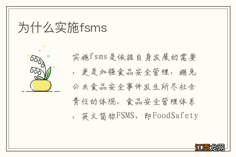 为什么实施fsms