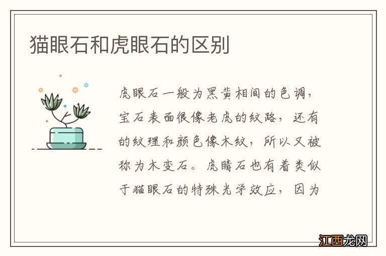 猫眼石和虎眼石的区别