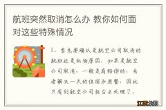 航班突然取消怎么办 教你如何面对这些特殊情况