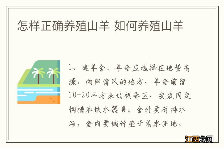 怎样正确养殖山羊 如何养殖山羊