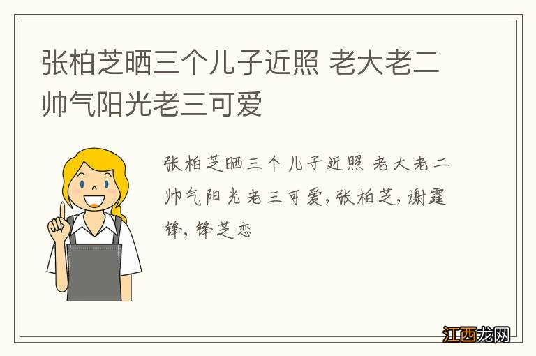 张柏芝晒三个儿子近照 老大老二帅气阳光老三可爱