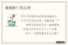 詹姆斯17怎么样