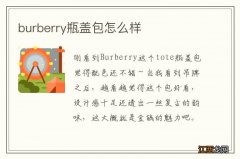 burberry瓶盖包怎么样