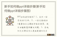 新手如何做ppt详细步骤图 新手如何做ppt详细步骤