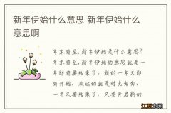 新年伊始什么意思 新年伊始什么意思啊