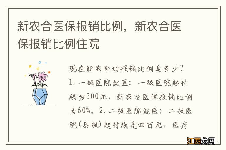 新农合医保报销比例，新农合医保报销比例住院