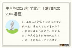 属狗的2023年运程 生肖狗2023年学业运