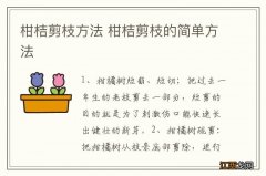 柑桔剪枝方法 柑桔剪枝的简单方法