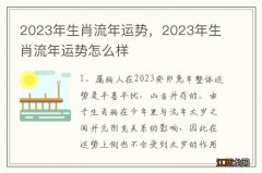 2023年生肖流年运势，2023年生肖流年运势怎么样